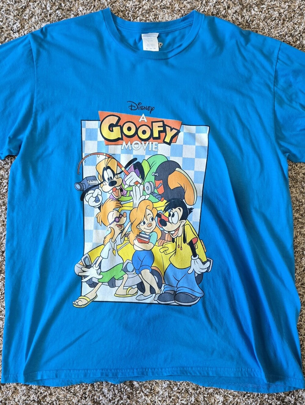 Disney T-Shirt A Goofy Movie Powerline Unisex Mens Size XL Cool Blue Color
